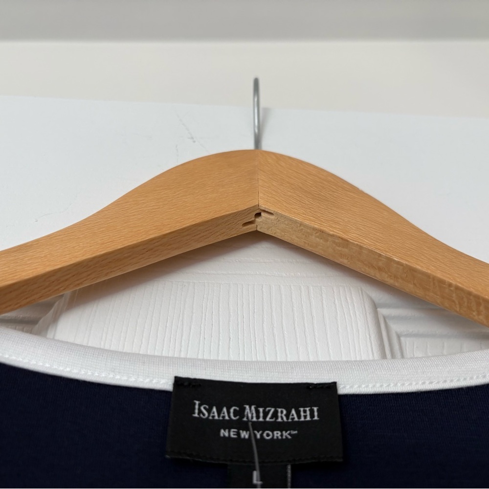 Isaac Mizrahi Navy Shift Dress with White Trim - Picture 6 of 12